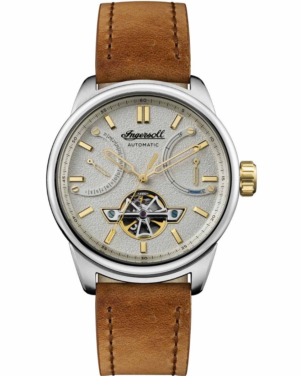 Ingersoll I06702 Triumph Automatic Brown Leather Strap - Κοσμηματοπωλείο Goldy