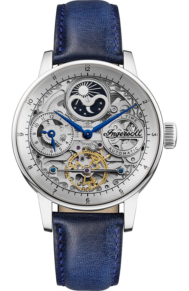 Ingersoll I07702 Jazz Automatic Blue Leather Strap - Κοσμηματοπωλείο Goldy