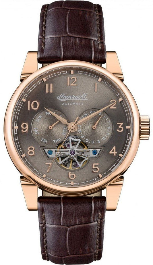 Ingersoll I12701 Swing Automatic Brown Leather Strap - Κοσμηματοπωλείο Goldy