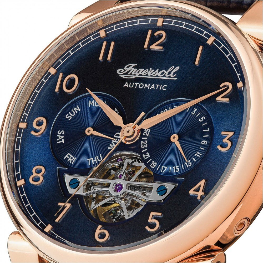 Ingersoll I12702 Swing Automatic Blue Leather Strap - Κοσμηματοπωλείο Goldy