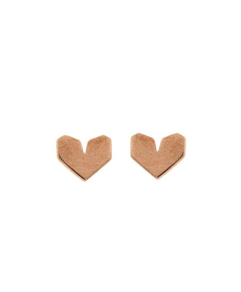 JOOLS CSE4593.1 Σκουλαρίκια Καρδιές Από Ροζ Επιχρυσωμένο Ασήμι - Κοσμηματοπωλείο Goldy