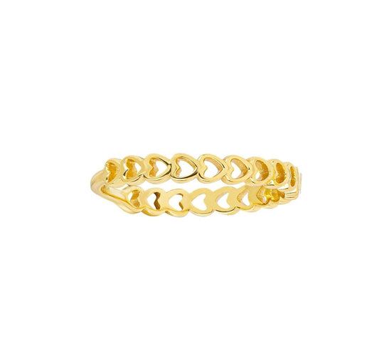 JOOLS CSR1318-Y Δαχτυλίδι με Καρδιές Από Επιχρυσωμένο Ασήμι - Κοσμηματοπωλείο Goldy