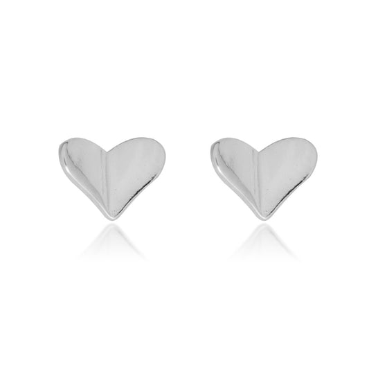 JOOLS ER-5463.2 Σκουλαρίκια Καρδιές Από Επιπλατινωμένο Ασήμι - Κοσμηματοπωλείο Goldy