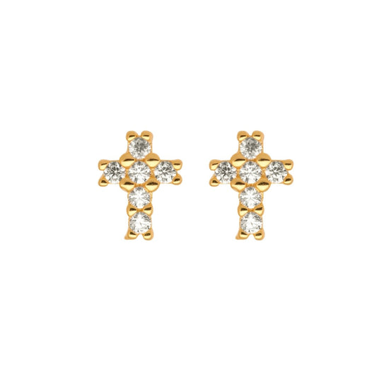 JOOLS ERC-9957.3 Σκουλαρίκια Σταυροί Από Επιχρυσωμένο Ασήμι - Κοσμηματοπωλείο Goldy