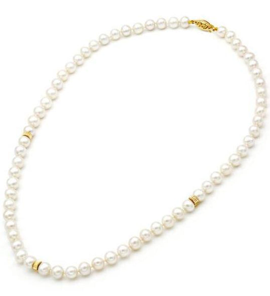 Κολιέ 110151 με Μαργαριτάρια Fresh Water Pearl 6,0-6,5mm 14ct - Κοσμηματοπωλείο Goldy