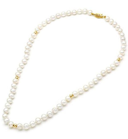 Κολιέ 110152 με Μαργαριτάρια Fresh Water Pearl 6,0-6,5mm 14ct - Κοσμηματοπωλείο Goldy