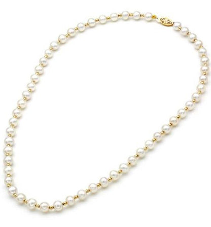 Κολιέ 110153 με Μαργαριτάρια Fresh Water Pearl 6,0-6,5mm 14ct - Κοσμηματοπωλείο Goldy