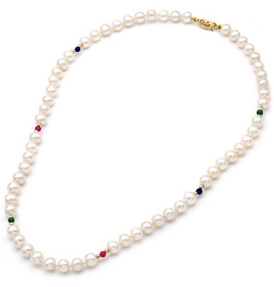 Κολιέ 110154 με Μαργαριτάρια Fresh Water Pearl 6,0-6,5mm 14ct - Κοσμηματοπωλείο Goldy