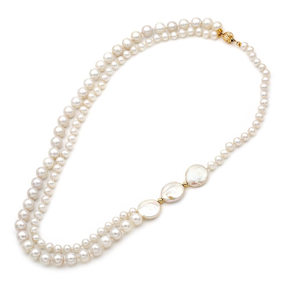 Κολιέ 110277 Μαργαριτάρια Fresh Water Pearl 5mm-14mm 14ct - Κοσμηματοπωλείο Goldy