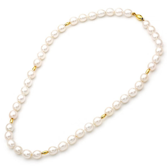 Κολιέ 110296 Μαργαριτάρια Fresh Water Pearl 8-9mm 18ct - Κοσμηματοπωλείο Goldy