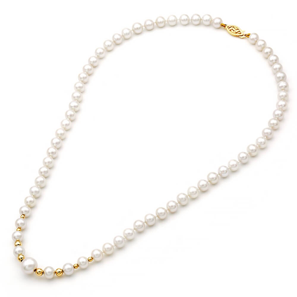 Κολιέ 110304 Μαργαριτάρια Fresh Water Pearl 6-9mm 14ct - Κοσμηματοπωλείο Goldy