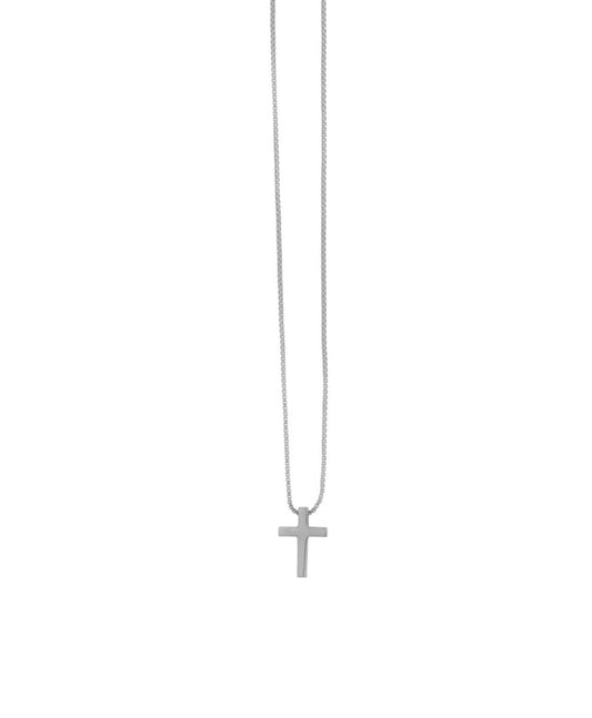 Κολιέ KD405-1 Σταυρός με Αλυσίδα από Επιπλατινωμένο Ασήμι - Κοσμηματοπωλείο Goldy