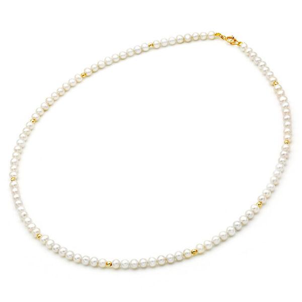 Κολιέ με Μαργαριτάρια 110158 Fresh Water Pearl 4,0-4,5mm 14ct - Κοσμηματοπωλείο Goldy