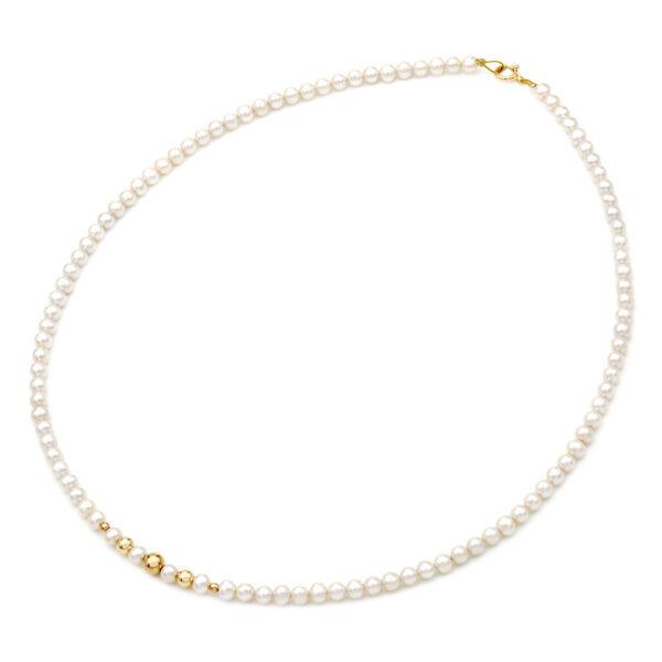 Κολιέ με Μαργαριτάρια 110235 Fresh Water Pearl 4,0-4,5mm 14ct - Κοσμηματοπωλείο Goldy