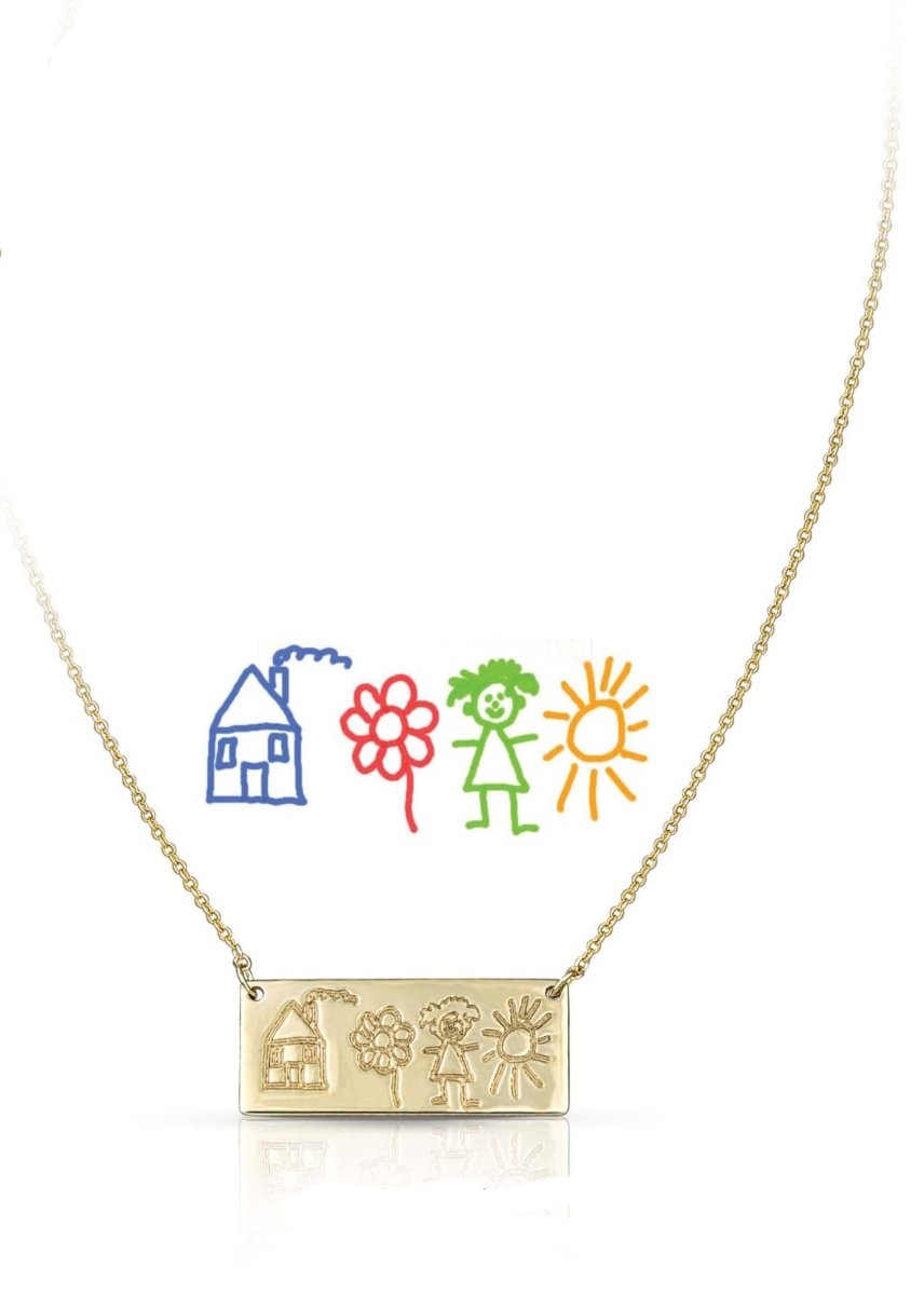 Κολιέ NLT3 Παιδική Ζωγραφιά Οικογένεια σε Χρυσό 9ct - Κοσμηματοπωλείο Goldy