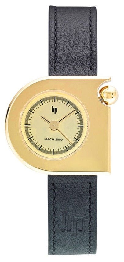 LIP 671100 Mach 2000 Mini Black Leather Strap - Κοσμηματοπωλείο Goldy