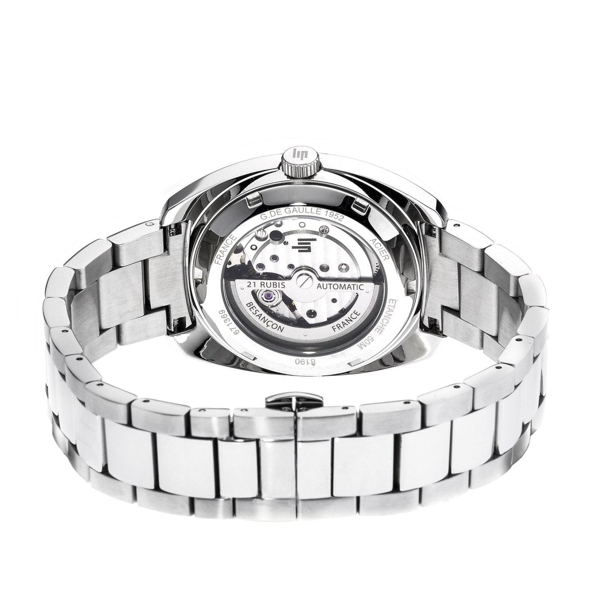 LIP 671369 Charles De Gaulle 39 Automatic Stainless Steel Bracelet - Κοσμηματοπωλείο Goldy