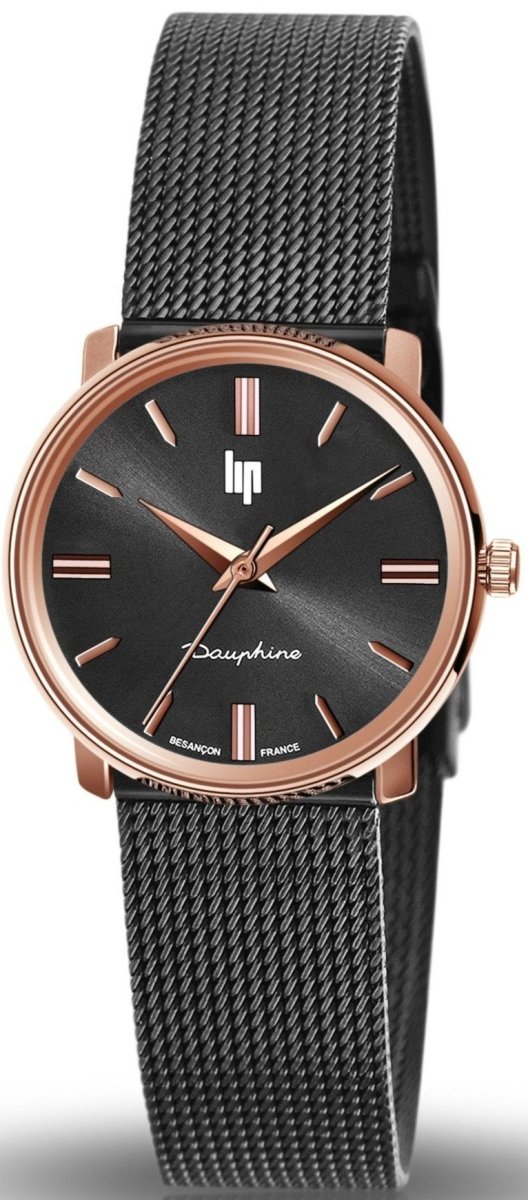 LIP 671473 Dauphine Black Stainless Steel Bracelet - Κοσμηματοπωλείο Goldy