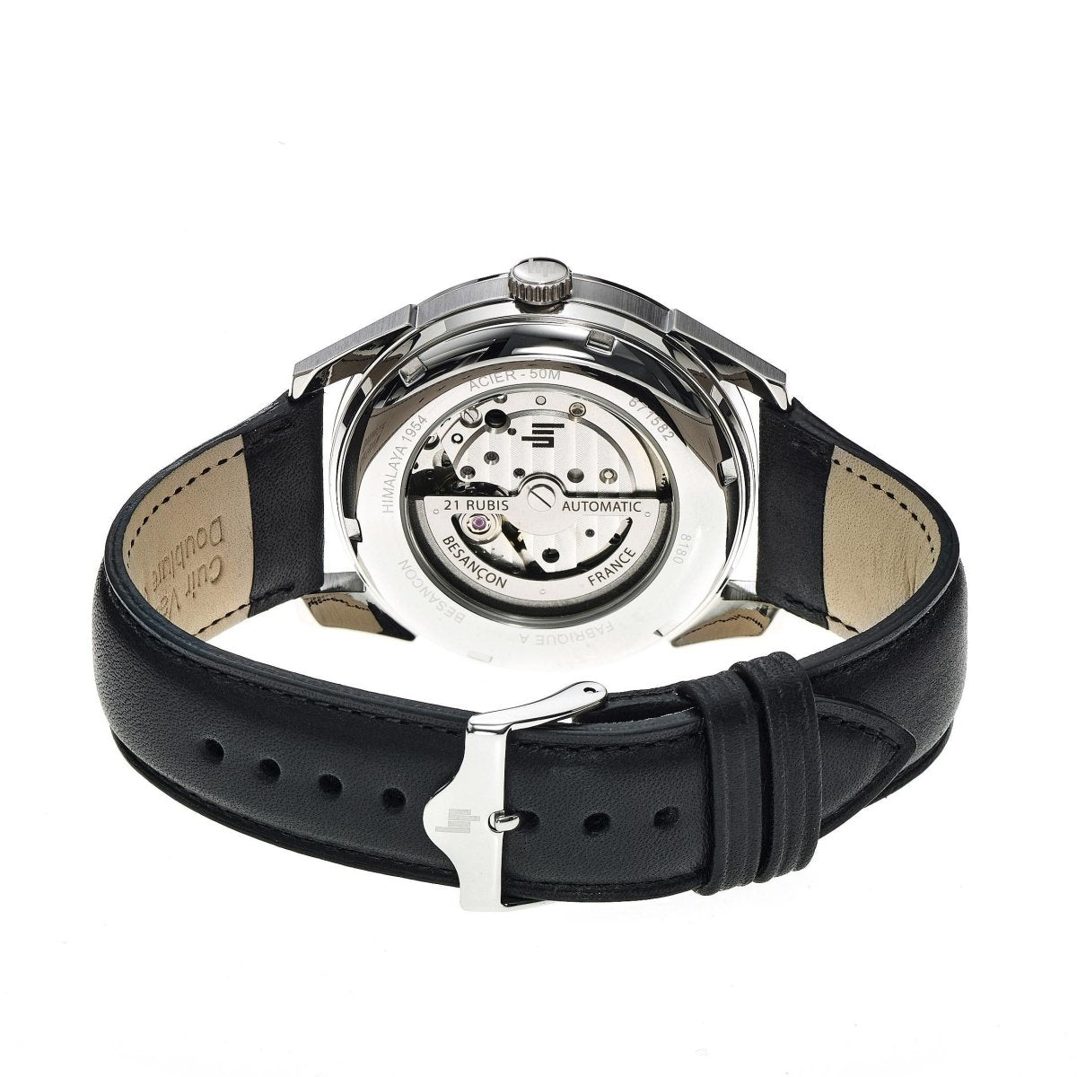 LIP 671582 Himalaya Automatic Black Leather Strap - Κοσμηματοπωλείο Goldy