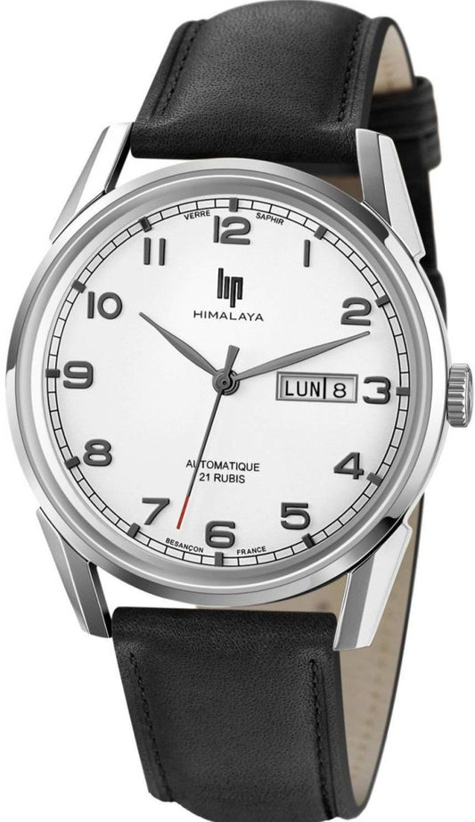 LIP 671582 Himalaya Automatic Black Leather Strap - Κοσμηματοπωλείο Goldy