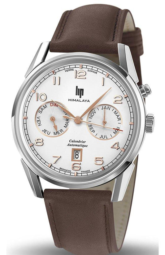 LIP 671590 Himalaya Automatic Brown Leather Strap - Κοσμηματοπωλείο Goldy