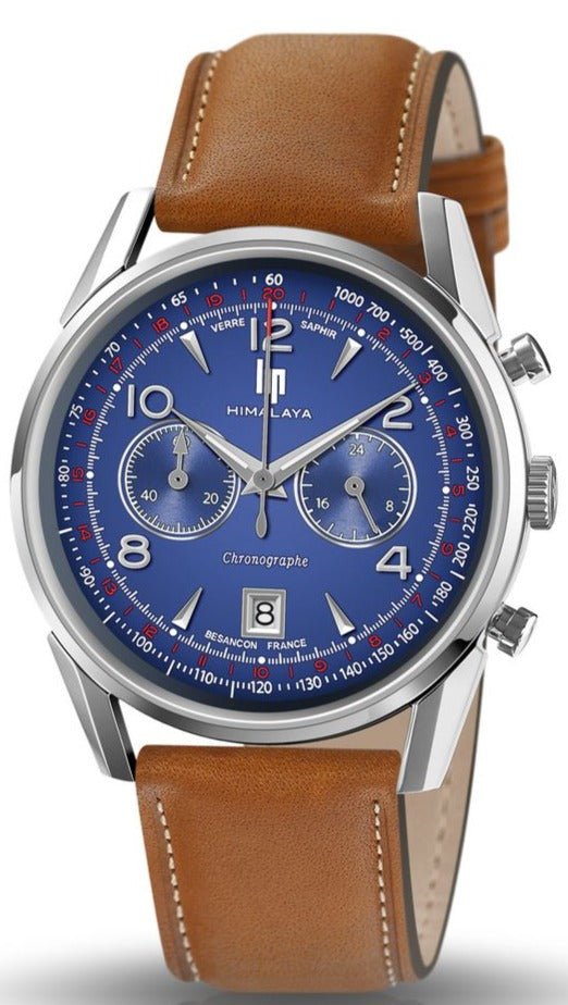 LIP 671597 Himalaya Chronograph Brown Leather Strap - Κοσμηματοπωλείο Goldy