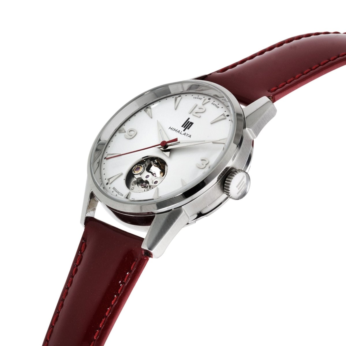 LIP 671685 Himalaya Automatic Red Leather Strap - Κοσμηματοπωλείο Goldy