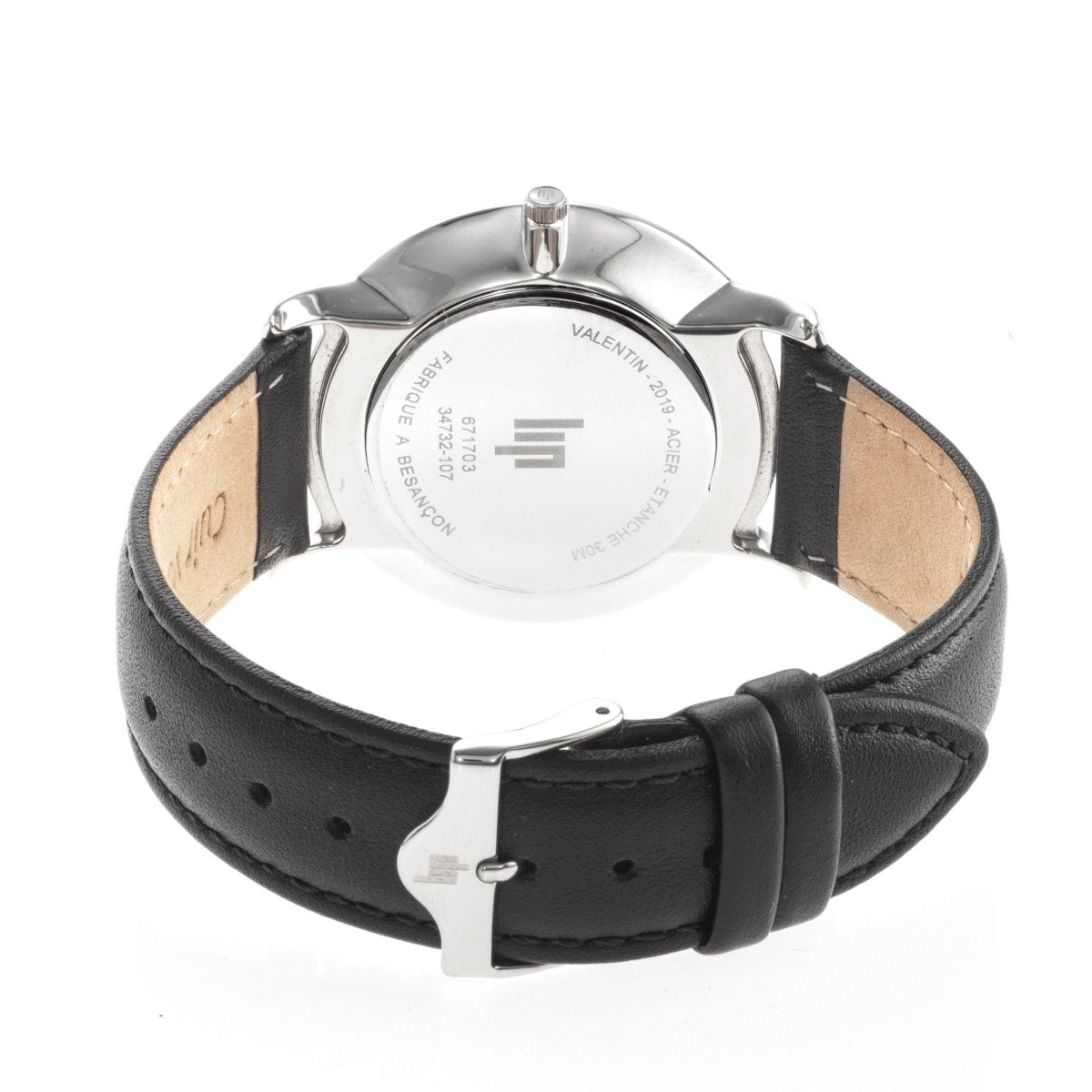 LIP 671703 Valentin Black Leather Strap - Κοσμηματοπωλείο Goldy