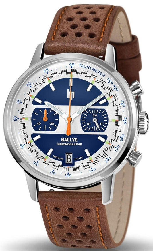 LIP 671812 Rallye Meca Chronograph Brown Leather Strap - Κοσμηματοπωλείο Goldy