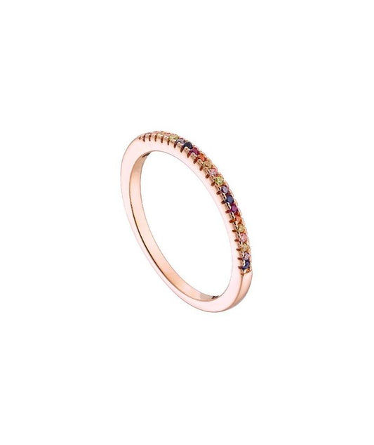 LOISIR 04L05-00590 Δαχτυλίδι Flirty Από Ροζ Επιχρυσωμένο Ασήμι με Ζιργκόν - Κοσμηματοπωλείο Goldy