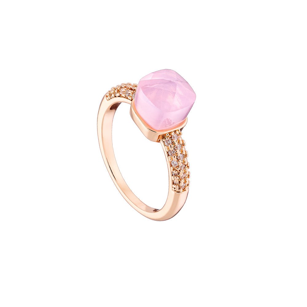 LOISIR 04L15-00490 Δαχτυλίδι Candy Bis Από Ροζ Επιχρυσωμένο Ορείχαλκο - Κοσμηματοπωλείο Goldy