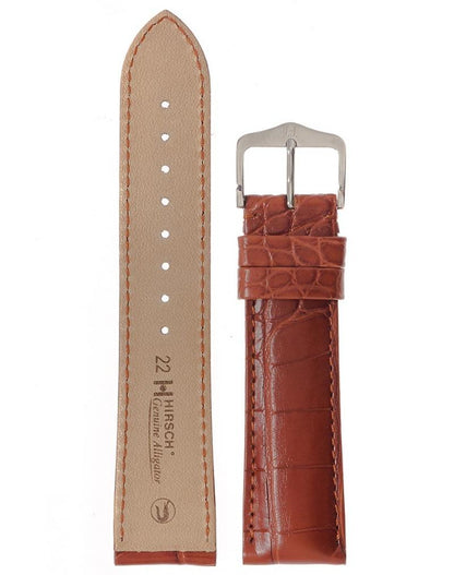 Λουρί Alligator Genuine 020136 Light Brown Leather Strap - Κοσμηματοπωλείο Goldy