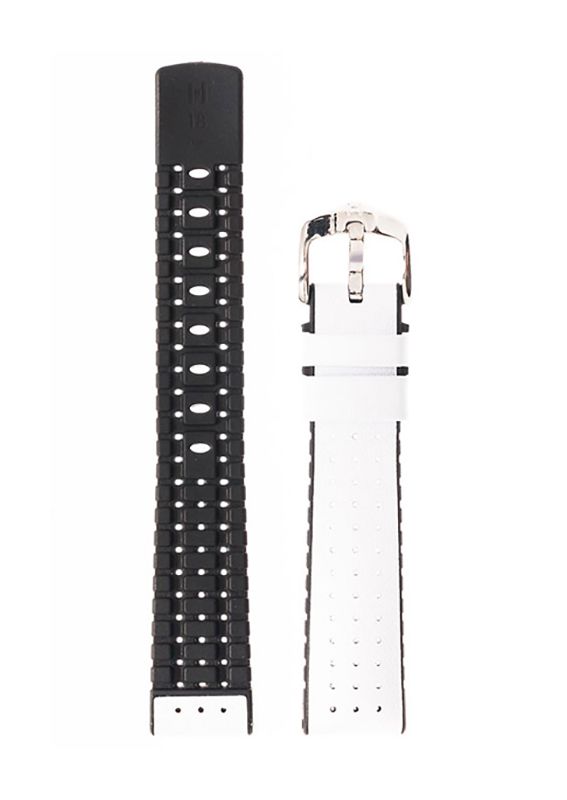 Λουρί Hirsch 09150-75000 Tiger White Leather-Rubber Strap - Κοσμηματοπωλείο Goldy