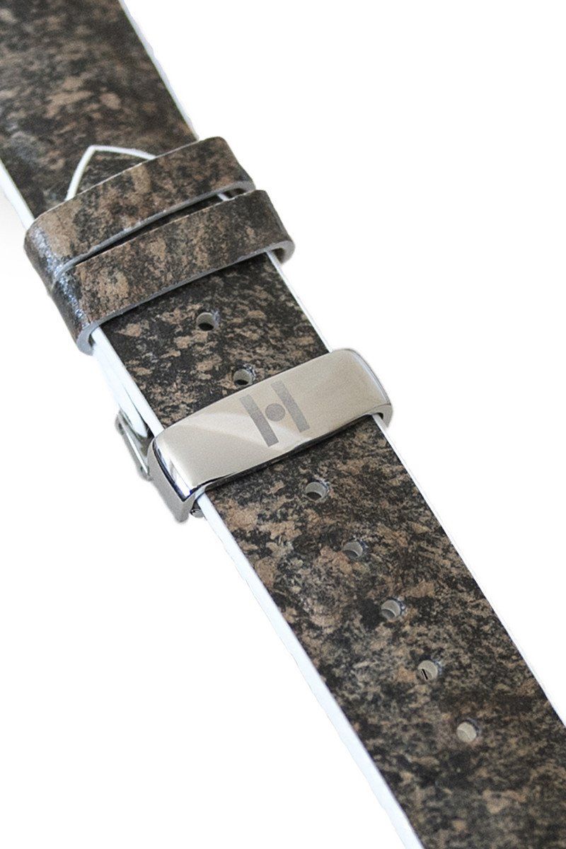 Λουρί Hirsch 09200-44131 Stone Grey Caoutchouc Strap - Κοσμηματοπωλείο Goldy