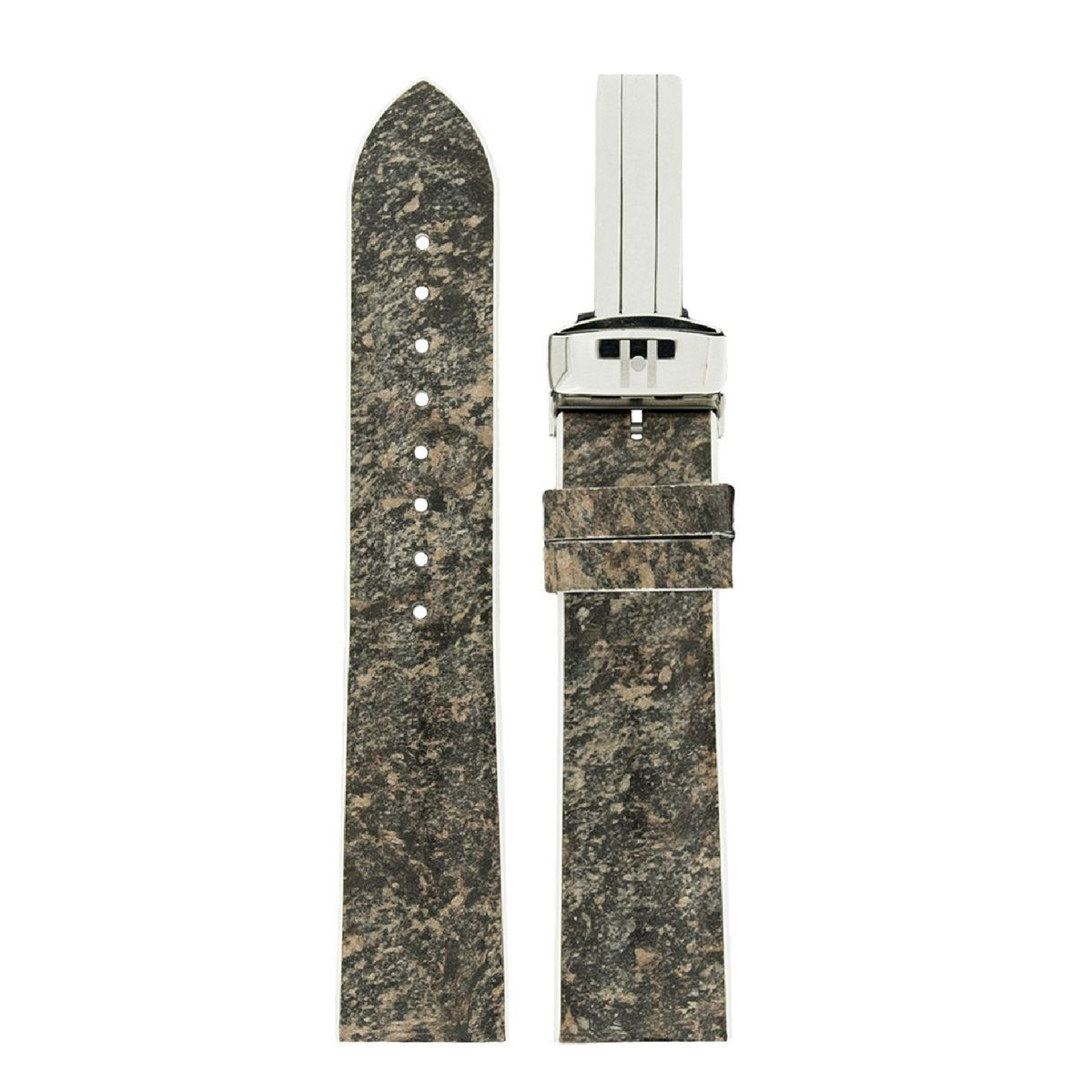 Λουρί Hirsch 09200-44131 Stone Grey Caoutchouc Strap - Κοσμηματοπωλείο Goldy