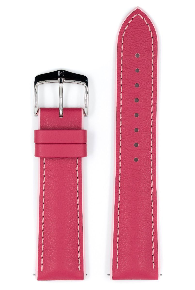 Λουρί Hirsch 0922302X25 Lindsey Pink Leather/Caoutchouc Strap - Κοσμηματοπωλείο Goldy