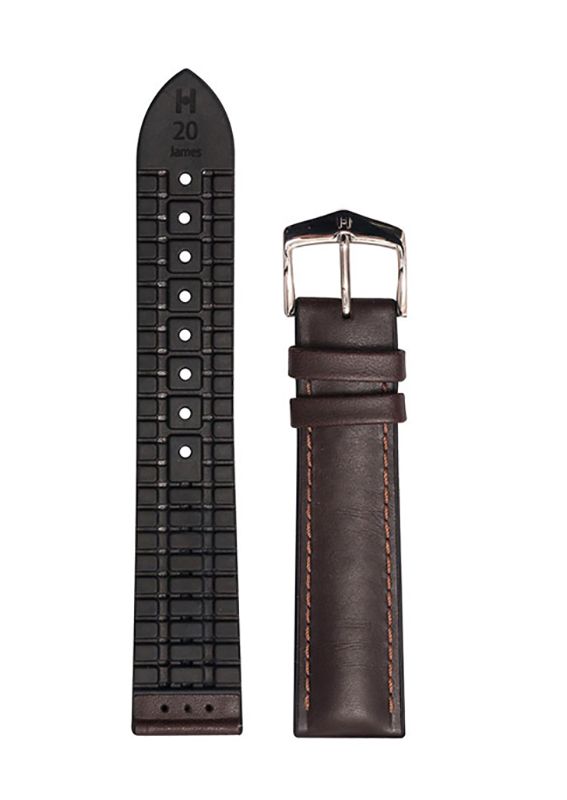 Λουρί Hirsch 09250-02110 James Brown Leather-Rubber Strap - Κοσμηματοπωλείο Goldy