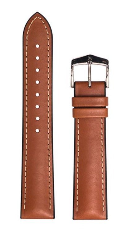 Λουρί Hirsch 09250-02170 James Light Brown Leather-Rubber Strap - Κοσμηματοπωλείο Goldy