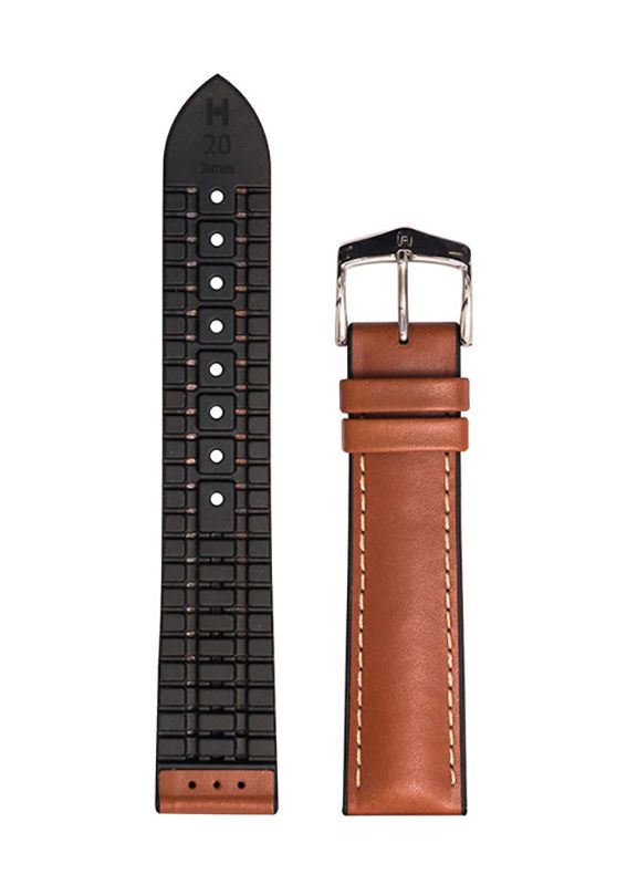 Λουρί Hirsch 09250-02170 James Light Brown Leather-Rubber Strap - Κοσμηματοπωλείο Goldy