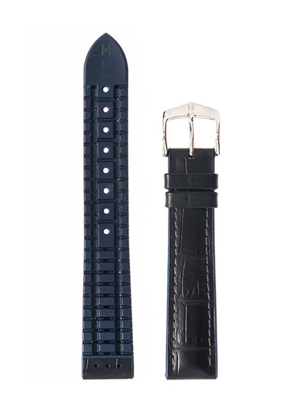 Λουρί Hirsch 09280-28050 Andy Black Leather-Rubber Strap - Κοσμηματοπωλείο Goldy