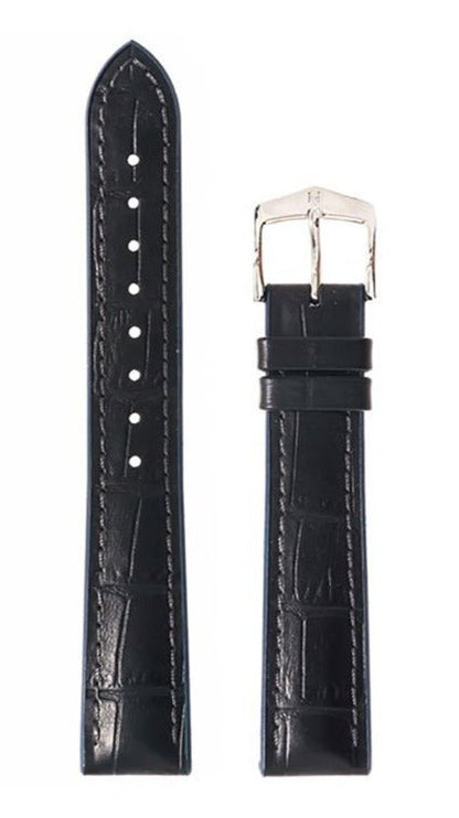 Λουρί Hirsch 09280-28050 Andy Black Leather-Rubber Strap - Κοσμηματοπωλείο Goldy