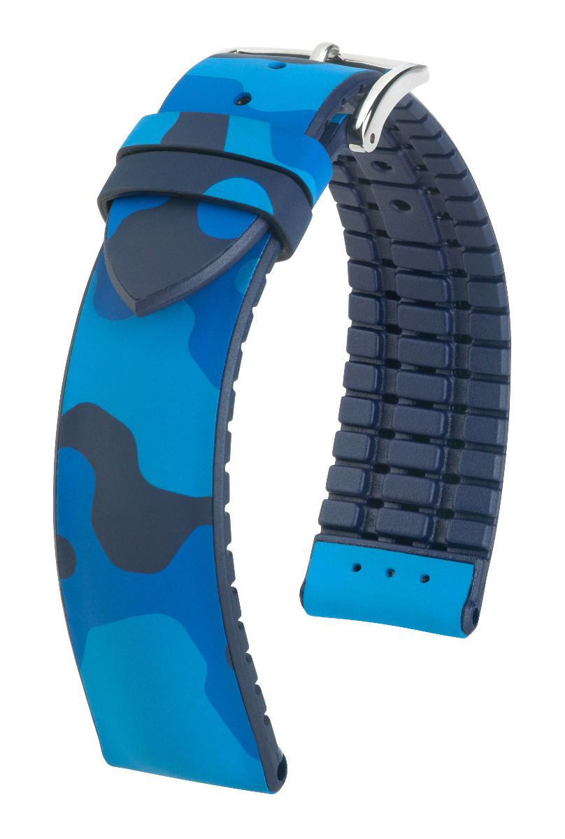 Λουρί Hirsch 0928088X80 John Blue Caoutchouc Strap - Κοσμηματοπωλείο Goldy