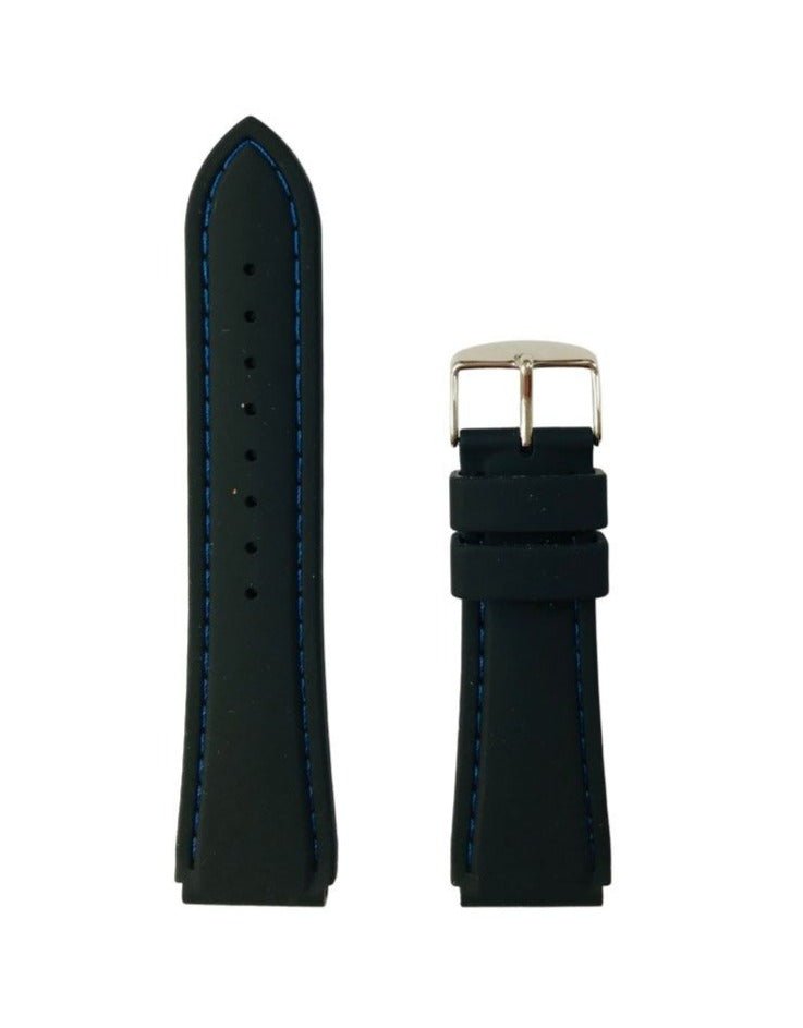 Λουρί Hirsch 40268852 Belize Black Silicone Strap - Κοσμηματοπωλείο Goldy