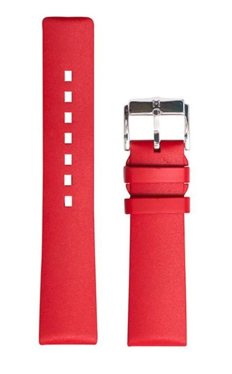 Λουρί Hirsch 4041-8820 Pure Red Rubber Strap - Κοσμηματοπωλείο Goldy