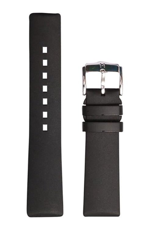 Λουρί Hirsch 4041-8850 Pure Black Rubber Strap - Κοσμηματοπωλείο Goldy