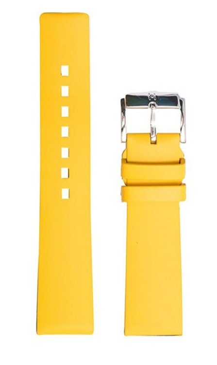 Λουρί Hirsch 4041-8873 Pure Yellow Rubber Strap - Κοσμηματοπωλείο Goldy