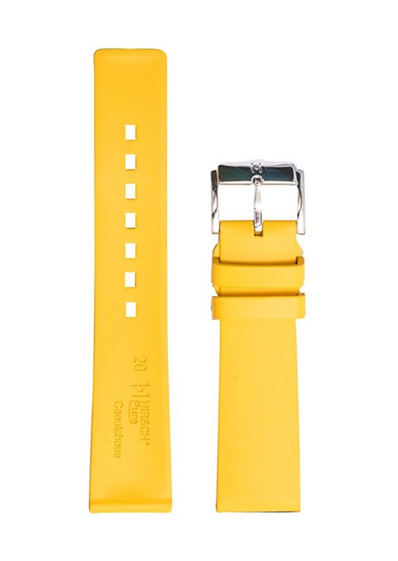 Λουρί Hirsch 4041-8873 Pure Yellow Rubber Strap - Κοσμηματοπωλείο Goldy