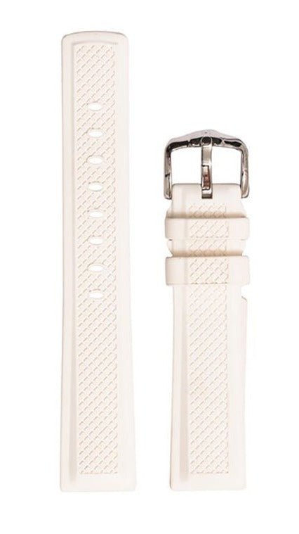 Λουρί Hirsch 4047-8800 Accent White Caoutchouc Strap - Κοσμηματοπωλείο Goldy