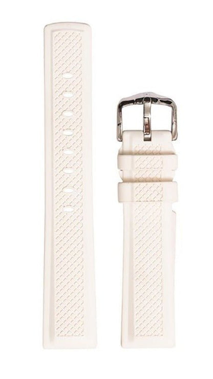 Λουρί Hirsch 4047-8800 Accent White Caoutchouc Strap - Κοσμηματοπωλείο Goldy