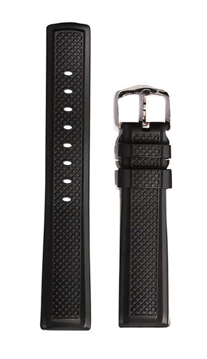 Λουρί Hirsch 4047-8850 Accent Black Caoutchouc Strap - Κοσμηματοπωλείο Goldy